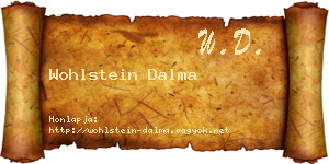 Wohlstein Dalma névjegykártya